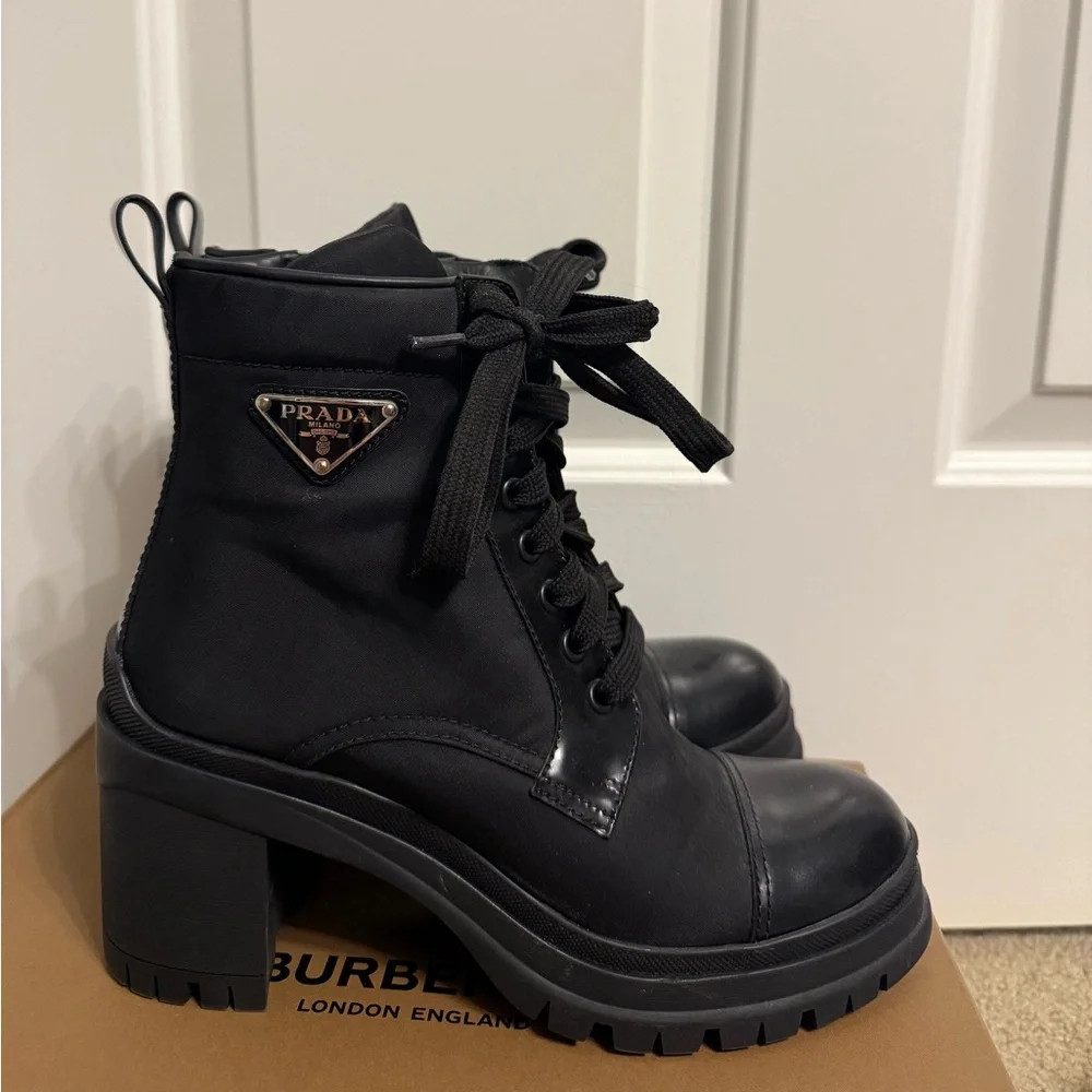 Prada Black Combat & Moto Boots - Picture 3 of 7